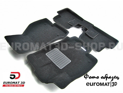 Текстильные 3D коврики Euromat3D Business в салон для Cadillac SRX (2003-2009) № EMC3D-001303