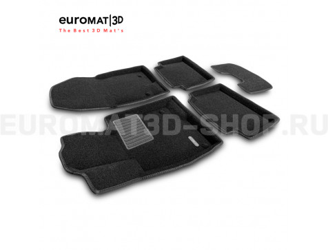 Текстильные 3D коврики Euromat3D Business в салон для Mazda 3 (2014-2018) № EMC3D-003411