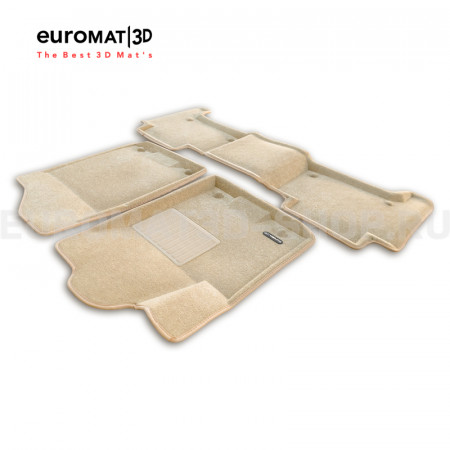 Текстильные 3D коврики Euromat3D Business в салон для Infiniti QX56, QX80 (2010-2015-) № EMC3D-002813T Бежевые