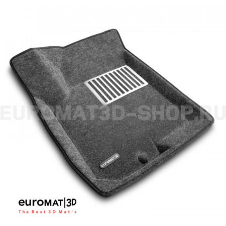 Текстильные 3D коврики Euromat3D Lux в салон для Kia Cerato (2010-2013) № EM3D-002722G Серые