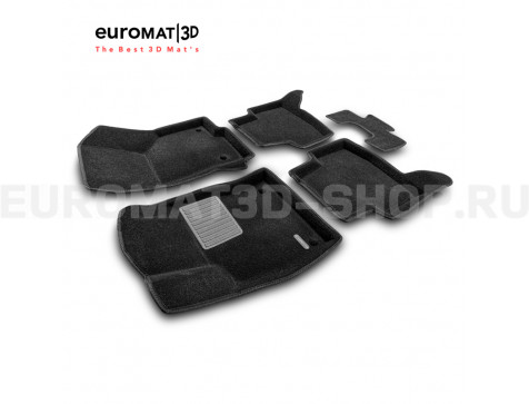 Текстильные 3D коврики Euromat3D Premium в салон для Audi A3 (2014-) № EMPR3D-004507