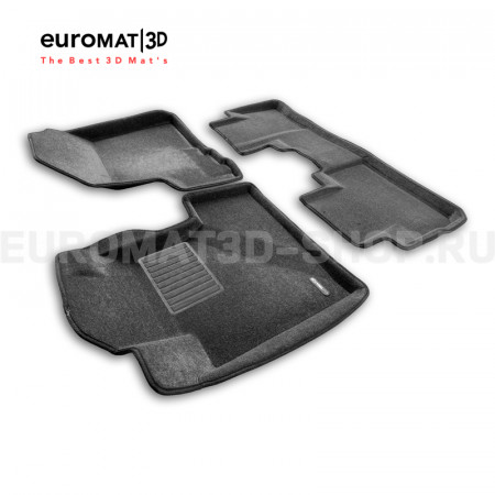 Текстильные 3D коврики Euromat3D Business в салон для Honda CR-V (2006-2012) № EMC3D-002606G Серые
