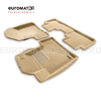 Текстильные 3D коврики Euromat3D Business в салон для Honda CR-V (2006-2012) № EMC3D-002606T Бежевые