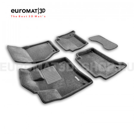 Текстильные 3D коврики Euromat3D Business в салон для Audi Q7 (2005-2014) № EMC3D-001105G Серые
