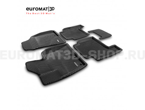 3D коврики Euromat3D EVA в салон для Hyundai Santa Fe (2010-2012) № EM3DEVA-002715