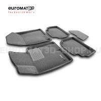 Текстильные 3D коврики Euromat3D Business в салон для Hyundai Sonata (2020-) № EMC3D-002708G Серые
