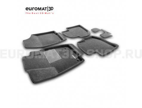 Текстильные 3D коврики Euromat3D Business в салон для Skoda Rapid (2020-) № EMC3D-004508G Серые