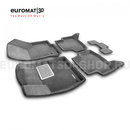 Текстильные 3D коврики Euromat3D Lux в салон для Volkswagen Jetta (2019-) № EM3D-004507G Серые