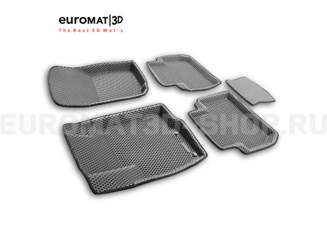 3D коврики Euromat3D EVA в салон для Peugeot 4007 № EM3DEVA-003609G Серые