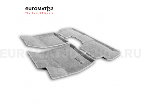 Текстильные 3D коврики Euromat3D Business в салон для Cadillac XT5 (2017-) № EMC3D-001307S Светло-серые